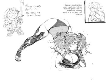  1girl 2boys alternate_costume ass breasts cleavage coif comic dark_mage_(fire_emblem_fates) english_text fire_emblem fire_emblem_fates hair_over_one_eye holding holding_weapon jack-o'_challenge large_breasts laslow_(fire_emblem) looking_back maegaman male_corrin_(fire_emblem) multicolored_hair multiple_boys nintendo one_eye_covered panties peri_(fire_emblem) silent_comic sketchbook sword twintails two-tone_hair underwear weapon 