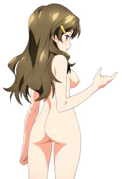  1girl ass blush breasts brown_hair female_focus hair_ornament hairclip long_hair nipples nude nude_filter shinomiya_himawari solo thighs third-party_edit transparent_background vividred_operation yellow_eyes  rating:Questionable score:53 user:sytalidis