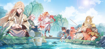  6+boys :d :o ^_^ absurdres animal ankle_bow ankle_ribbon antenna_hair asymmetrical_cape back_bow bamboo_shoot black_boots black_bow black_bridal_gauntlets black_gloves black_hair black_jacket black_pants black_shirt black_shoes blonde_hair bloomers boots bow bowtie braid bridal_gauntlets bridge brown_hair brown_robe brown_shorts buddha's_temptation_(the_tale_of_food) cape caustics checkered_bow checkered_clothes child chinese_clothes chinese_commentary cloak closed_eyes closed_mouth clothed_animal cloud coat collared_shirt corsage cropped_jacket crossdressing crossdressing_(mtf) cup daxiushan day detached_sleeves double-parted_bangs dress elbow_gloves fingerless_gloves flats flower flower_ornament food-themed_hair_ornament full_body fur-trimmed_cape fur_trim garter_straps geely_shrimp_(the_tale_of_food) gloves gold_chicken_shred_(the_tale_of_food) gradient_hair green_eyes green_hanfu green_robe grey_pants hair_between_eyes hair_bow hair_horns hair_ornament hair_ribbon hand_up hanfu har-gow_(the_tale_of_food) hat heart_antenna_hair heterochromia high_ponytail highres holding holding_animal holding_microphone holding_scroll holding_wand honey_char-siu_(the_tale_of_food) hood hood_down hooded_jacket indian_style jacket kneeling leaf_hair_ornament leaf_on_liquid legwear_garter lily_pad long_bangs long_hair long_hair_between_eyes long_sleeves longjing_shrimp_(the_tale_of_food) looking_ahead looking_at_another looking_down loosely_tucked_bangs low-tied_sidelocks lying lying_on_animal male_focus microphone multicolored_hair multiple_boys on_animal on_grass on_stomach open_clothes open_coat open_mouth orange_hair outstretched_arm panda pants pants_tucked_in parted_bangs parted_lips pig pink_hair pointing ponytail profile puffy_detached_sleeves puffy_sleeves purple_flower red_bloomers red_bow red_bowtie red_cape red_eyes red_hair red_ribbon red_shirt red_shoes ribbon river robe rock sash scroll see-through_clothes see-through_sleeves shirt shoes short_dress short_hair short_shorts shorts shrimp_hair_ornament sichuan_hotpot_(the_tale_of_food) sidelocks silk_ball single_braid sitting sleeve_cuffs sleeveless sleeveless_dress smile standing straw_hat tangzhuang tearing_up the_tale_of_food thighhighs three-quarter_sleeves tiny_(0v0) trap two-tone_bow underwear very_long_hair waist_sash wand white_bow white_bowtie white_cloak white_coat white_dress white_flower white_hair white_hood white_robe white_thighhighs wide_ponytail wide_sleeves willow wing_hair_ornament wispy_bangs wrist_cuffs yangzhou_fried_rice_(the_tale_of_food) yellow_bow yellow_jacket yellow_ribbon 