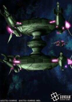  absurdres card_(medium) commentary_request copyright_name copyright_request gundam_card_game highres mecha mecha_request megastructure mobile_suit no_humans robot rx782_2202 scenery space space_station star_(sky) 