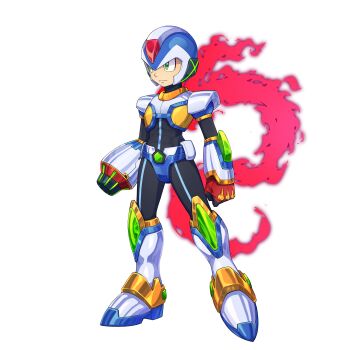  1boy absurdres alternate_color alternate_costume arm_cannon armor armored_boots belt body_armor bodysuit boots codpiece covered_abs elbow_gloves forehead_jewel frown full_body gauntlets gloves green_eyes helmet highres kiauwrenn knee_armor knee_boots mechanical_ears mega_man_(series) mega_man_x:_command_mission mega_man_x_(series) mega_man_zero_(series) non-web_source redesign scarf shoulder_armor transparent_background weapon x_(mega_man) 