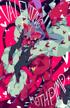  1boy ama0805 animal_print coat colored_skin demon_boy fur-trimmed_coat fur_trim hat hazbin_hotel heart heart-shaped_eyewear hellaverse highres long_coat looking_at_viewer pink_coat purple_skin red_eyes sharp_teeth solo teeth valentino_(hazbin_hotel) zebra_print  rating:General score:1 user:danbooru