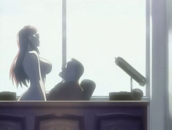  00s 1boy 1girl 2005 age_difference animated animated_gif backlighting bible_black bible_black_only blush bouncing_breasts breasts closed_eyes clothed_male_nude_female cowgirl_position desk earrings girl_on_top happy happy_sex implied_sex jewelry large_breasts light_rays lipstick long_hair makeup mature_female moaning nipples nude office old old_man older_male_and_younger_female open_mouth principal purple_eyes red_hair riding school sitting smile straddling sunbeam sunlight tagme takashiro_hiroko teacher vaginal vice_principal window 