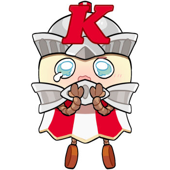  aqua_eyes artist_request blush buttons chinese_commentary commentary_request creature creature_focus floating hands_on_own_chin helm helmet infinity_nikki kfc knight looking_at_viewer nikki_(series) no_humans official_art open_mouth piecey red_shirt second-party_source shirt simple_background straight-on surprised tearing_up two-tone_shirt wavy_mouth white_background white_shirt 