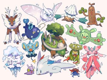  >_< :3 antlers blue_lips bug carnivine closed_eyes closed_mouth commentary_request deer drooling fang fish frosmoth full_body gen_2_pokemon gen_3_pokemon gen_4_pokemon gen_5_pokemon gen_6_pokemon gen_7_pokemon gen_8_pokemon gloom_(pokemon) goomy green_eyes highres horns lurantis mouth_drool multiple_heads nintendo no_humans open_mouth pokedex_number pokemon pokemon_(creature) pokemon_focus purple_eyes purple_lips reuniclus sawsbuck shinx simple_background skin_fang smile snover spikes sudowoodo suno_(su_no125) togekiss torterra tree vanilluxe whiscash white_background yellow_eyes yellow_pupils 