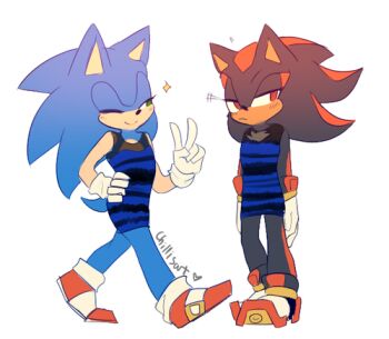  2boys alternate_costume animal_ears arms_at_sides artist_name averting_eyes bare_shoulders black_hair blue_dress blue_hair blush closed_mouth crossdressing crossdressing_(mtf) dress full_body furry furry_male gloves green_eyes half-closed_eye half-closed_eyes hand_on_own_hip hand_up happy heart heel_up light_blush long_hair looking_at_another looking_to_the_side lowres male_focus meme multicolored_hair multiple_boys one_eye_closed red_eyes red_footwear red_hair see-through_clothes shadow_the_hedgehog shoes signature simple_background sketch sleeveless sleeveless_dress smile sonic_(series) sonic_the_hedgehog spacecolonie standing striped_clothes striped_dress tail the_dress_(meme) two-tone_hair v walking white_background white_gloves wink 