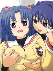 00s 2girls beeron beron breast_grab breasts clannad fujibayashi_kyou grabbing hair_bobbles hair_ornament ichinose_kotomi large_breasts multiple_girls purple_eyes school_uniform two_side_up yuri rating:Questionable score:2 user:danbooru 00s 2girls beeron beron breast_grab breasts clannad fujibayashi_kyou grabbing hair_bobbles hair_ornament ichinose_kotomi large_breasts multiple_girls purple_eyes school_uniform two_side_up yuri rating:Questionable score:2 user:danbooru