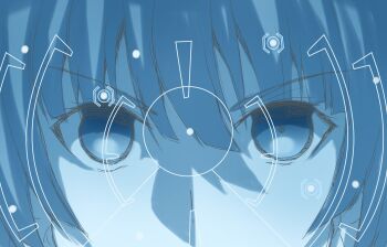  1girl absurdres close-up commentary_request company_connection crossover empty_eyes gundam gundam_seed highres kira_yamato looking_at_viewer love_live! love_live!_nijigasaki_high_school_idol_club monochrome parody sishamon solo sunrise_(company) target tennoji_rina 