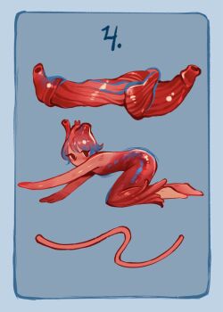  1girl anatomy blue_background derivative_work feefal guro heart_(organ) highres how_to monster_girl numbered object_and_personification original personification simple_background solo veins 