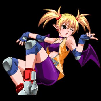  1girl aq_interactive arcana_heart atlus examu inline_skates lilica_felchenerow mike_(arcana_heart) mizuki_gyokuran official_art roller_skates skates source_request yasuzumi_yoriko 