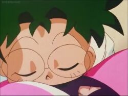  1boy 1girl animated anime_screenshot blonde_hair breasts cleavage cleavage_cutout clothing_cutout glasses green_eyes kuusou_kagaku_sekai_gulliver_boy tagme video  rating:Questionable score:14 user:Master741