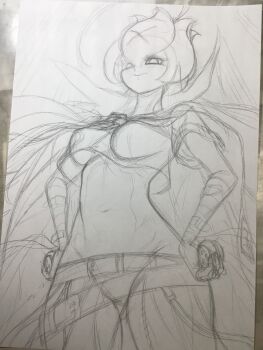 bancholilimon banchou delinquent digimon digimon_(creature) flower miura_satoru monster_girl petals plant_girl sukeban traditional_media