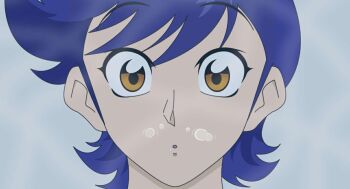  :o abashiri_kikunosuke akira_devilman666 blue_hair mazinger_(series) mazinger_angels underwater yellow_eyes 