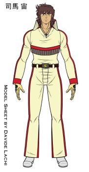  1970s_(style) 1boy brown_hair davide_lachi hiroshi_shiba_(koutetsu_jeeg) koutetsu_jeeg mature_male oldschool retro_artstyle serious solo solo_focus tall_male 