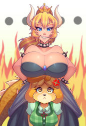 2girls anger_vein artist_request black_collar black_dress blonde_hair blue_eyes bowsette bracelet breast_envy breast_rest breasts breasts_on_head cleavage collar doubutsu_no_mori dress eyeshadow grin highres horns huge_breasts jewelry makeup mario_(series) multiple_girls new_super_mario_bros._u_deluxe nintendo sharp_teeth shizue_(doubutsu_no_mori) smile spiked_armlet spiked_bracelet spiked_collar spiked_tail spikes strapless strapless_dress super_crown tail teeth rating:Questionable score:19 user:animeboy12 2girls anger_vein artist_request black_collar black_dress blonde_hair blue_eyes bowsette bracelet breast_envy breast_rest breasts breasts_on_head cleavage collar doubutsu_no_mori dress eyeshadow grin highres horns huge_breasts jewelry makeup mario_(series) multiple_girls new_super_mario_bros._u_deluxe nintendo sharp_teeth shizue_(doubutsu_no_mori) smile spiked_armlet spiked_bracelet spiked_collar spiked_tail spikes strapless strapless_dress super_crown tail teeth rating:Questionable score:19 user:animeboy12