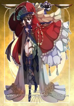  1girl absurdres arm_up armlet blue_boots blue_bridal_gauntlets blue_dress blue_leotard blue_ribbon blunt_ends boots breasts bridal_gauntlets brown_eyes cape closed_eyes closed_mouth clothing_cutout dancing dress erc facing_viewer flower flower_trim frilled_veil full_body grey_cape grey_flower grey_rose grey_socks hair_between_eyes head_chain high-low_dress high_heel_boots high_heels highres holding_veil jewelry kneehighs leg_ribbon leotard long_hair low_ponytail medium_breasts original outstretched_arm platform_boots ponytail red_veil ribbon rose short_dress sleeveless sleeveless_dress smile socks solo tassel taurus_(zodiac) thigh_strap underboob underboob_cutout veil yellow_background yellow_flower yellow_rose zodiac 