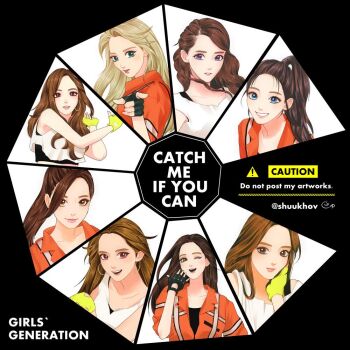  6+girls black_gloves blonde_hair blue_eyes brown_hair commentary earrings english_commentary fingerless_gloves girls'_generation gloves group_name hoop_earrings hyoyeon_(girls'_generation) jacket jewelry k-pop long_hair looking_at_viewer multiple_girls one_eye_closed orange_jacket pointing ponytail real_life seohyun_(girls'_generation) shirt shuukhov single_sidelock smile sooyoung_(girls'_generation) sunny_(girls'_generation) taeyeon_(girls'_generation) tiffany_(girls'_generation) twitter_username upper_body white_shirt yellow_gloves yoona_(girls'_generation) yuri_(girls'_generation) 