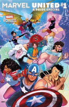  aaron_fischer absurdres akihiro_(marvel) america_chavez aqua_gloves aqua_hair arm_tattoo bat_wings beard billy_maximoff black_cat_(marvel) black_eyes black_facial_hair black_hair blue_overalls breasts brown_hair captain_america captain_america_(series) chest_hair claw_(weapon) cleavage colored_skin comic_cover company_name copyright_logo copyright_name cover cover_page curly_hair daken dark-skinned_female dark_skin earrings english_text escapade_(marvel) eye_mask facial_hair felicia_hardy fingerless_gloves flexing fur-trimmed_bodysuit gloves gradient_hair green_skin hercules_(marvel) highres holding holding_shield holding_staff hulkling ice iceman_(x-men) jewelry justin_jin_(kid_juggernaut) karolina_dean lgbt_pride logo long_hair looking_at_viewer lukas_werneck marvel mask midriff multicolored_hair muscular muscular_male nico_minoru official_art overalls pink_hair pink_skin profile red_gloves runaways_(marvel) shield short_hair spider-man_(series) staff star_(symbol) star_earrings superhero_costume tattoo topless_male undercut v very_long_hair weapon western_comics_(style) white_hair wiccan wings x-men young_avengers 