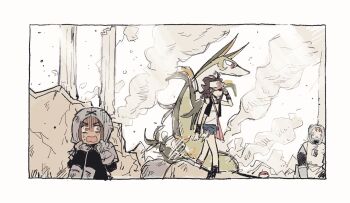  2girls baseball_cap black_vest cutoffs denim denim_shorts desegnajo649 exposed_pocket gen_5_pokemon harmony_(pokemon) hat hilda_(pokemon) multiple_girls nintendo open_clothes open_vest pokemon pokemon_bw pokemon_legends:_z-a serperior shorts team_plasma vest wristband 