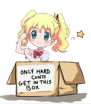  alice_cartelet blonde_hair blue_eyes box kin-iro_mosaic lowres meme non-web_source only_best_girls_get_in_this_box_meme star_(symbol) waifu2x 