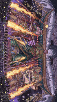  1other android commentary_request doll doll_joints drum drumsticks festival fire ghost_in_the_shell ghost_in_the_shell:_innocence hadaly highres instrument joints petals puppet_strings robot sanoichi_01 sculpture statue taiko_drum temple 