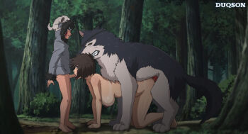 1boy 1girl absurdres age_difference bestiality breasts cleavage dog doggystyle duqson fellatio highres huge_breasts incest inuzuka_kiba inuzuka_tsume large_breasts mother_and_son naruto_(series) oral sex sex_from_behind shota vaginal rating:Explicit score:218 user:danbooru