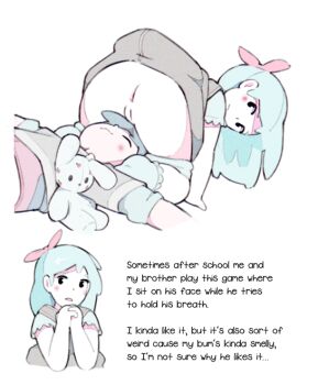 1boy 1girl all_fours animated animated_gif anus ass ass_press bare_legs bent_over blue_hair bow brother_and_sister cleft_of_venus closed_mouth clothes_lift colored_skin cowgirl_position dress dutch_angle english_text female_focus full_body grey_hair hetero huge_ass incest kodomo_doushi kyojiri_loli limited_palette loli looking_back lying no_panties nude on_back original panties panty_pull pussy school_uniform self-upload siblings simple_background simx sitting sitting_on_face sitting_on_person skirt skirt_lift socks straddling stuffed_animal stuffed_rabbit stuffed_toy sweat text_focus thick_thighs thighs uncensored underwear white_background white_skin wide_hips zack_(simx) zoey_(simx) rating:Explicit score:2061 user:simx