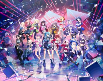6+girls anya_melfissa asymmetrical_clothes asymmetrical_sleeves black_pants black_shirt black_skirt boots breasts collared_shirt color-coded commentary_request concert cropped_shirt detached_sleeves full_body highres hololive hololive_dev_is hololive_english hololive_idol_uniform_(color_rise) hololive_indonesia hoshimachi_suisei ichijou_ririka ichijou_ririka_(flashpoint) idol idol_clothes juufuutei_raden juufuutei_raden_(flashpoint) kaela_kovalskia koseki_bijou kurohal lace-up_boots large_breasts long_hair looking_at_viewer medium_breasts midriff miniskirt mismatched_sleeves moona_hoshinova mori_calliope multicolored_shirt multiple_girls natsuiro_matsuri navel nerissa_ravencroft official_alternate_costume official_art ouro_kronii pants platform_boots puffy_detached_sleeves puffy_short_sleeves puffy_sleeves regloss_(hololive) roboco-san shirt short_hair short_sleeves single_detached_sleeve single_pantsleg single_sleeve single_thighhigh skirt standing thighhighs todoroki_hajime todoroki_hajime_(flashpoint) tokoyami_towa very_long_hair virtual_youtuber white_shirt white_skirt