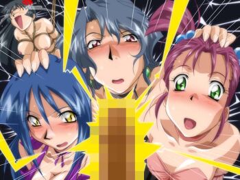  4girls bdsm blue_hair blush bondage bound breasts censored cleavage closed_eyes covered_erect_nipples crying fortuna_(game) green_eyes large_breasts multiple_girls nipples nude open_mouth penis penis_awe purple_hair red_eyes restrained shibari slave suspension yellow_eyes zyx  rating:Explicit score:14 user:DxM