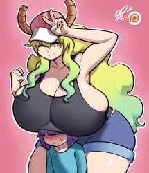 1boy 1girl absurdres baseball_cap blonde_hair blush breast_rest breasts breasts_on_head dragon_horns gradient_hair green_hair hand_on_head hat highres horns kobayashi-san_chi_no_maidragon magatsuchi_shouta multicolored_hair one_eye_closed pink_background purple_hair quetzalcoatl_(maidragon) short_hair shorts simple_background smile tank_top v yellow_eyes rating:Questionable score:15 user:DarkToonLink 1boy 1girl absurdres baseball_cap blonde_hair blush breast_rest breasts breasts_on_head dragon_horns gradient_hair green_hair hand_on_head hat highres horns kobayashi-san_chi_no_maidragon magatsuchi_shouta multicolored_hair one_eye_closed pink_background purple_hair quetzalcoatl_(maidragon) short_hair shorts simple_background smile tank_top v yellow_eyes rating:Questionable score:15 user:DarkToonLink
