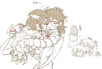 1other 2boys absurdres aedd_(e.g.o) ahoge alternate_costume antennae arms_around_another's_waist arms_around_waist arrow_(symbol) arthropod_boy arthropod_limbs artificial_eye bags_under_eyes bandage_on_face bandage_over_one_eye bandaged_head bandages beard_stubble belt belt_buckle blanket brown_hair buckle bug bug_arm chibi chibi_inset clock closed_eyes closed_mouth coat cockroach_boy collared_shirt dante_(limbus_company) dress_shirt dual_persona e.g.o_(project_moon) expressionless extra_eyes extra_wings facial_hair fire flying_sweatdrops formal_clothes four_wings from_behind from_side g_corp._(identity)_(project_moon) glasses gregor_(project_moon) greyscale hair_intakes heads_together highres holding holding_blanket holding_cloth horns hug imminent_kiss insect_wings jacket jitome lapels lily26983455 limbus_company limited_palette long_coat long_hair long_sleeves looking_at_another low_ponytail male_focus mechanical_eye monochrome monster_boy motion_lines multiple_boys multiple_views multiple_wings nail_(hardware) nails necktie notched_lapels object_head official_alternate_costume one_eye_covered open_clothes open_coat pants parted_bangs partially_colored ponytail project_moon red_eyes red_necktie sanpaku selfcest semi-rimless_eyewear shirt shock_centipede_(project_moon) simple_background sketch sleeves_rolled_up spot_color stubble suit upper_body vest white_background wings yaoi