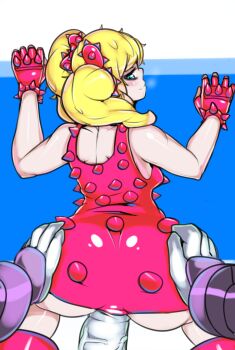  1boy 1girl aqua_eyes ass blonde_hair blush bracelet captain_kirb clothed_sex couple doggystyle dress effie_(street_fighter) gloves grabbing_another's_ass groping hair_ornament hetero highres jewelry large_penis looking_back necro_(street_fighter) penis pov sex sex_from_behind sleeveless sleeveless_dress smile solo_focus spiked_bracelet spikes street_fighter street_fighter_iii_(series) twintails uncensored veins veiny_penis  rating:Explicit score:80 user:tanbu