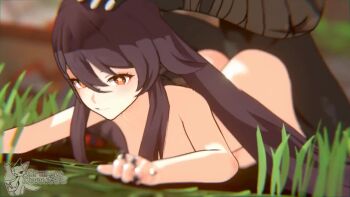  1boy 1girl 3d all_fours animated artist_name ass black_skin blush clenched_teeth colored_skin completely_nude doggystyle fingernails flower-shaped_pupils genshin_impact grass hand_on_another's_head hetero hilichurl_(genshin_impact) hu_tao_(genshin_impact) interspecies jewelry long_hair nude orangedonut33 outdoors rape red_eyes red_hair ring sex sex_from_behind sound symbol-shaped_pupils tagme teeth top-down_bottom-up vaginal video  rating:Explicit score:234 user:SGuy669