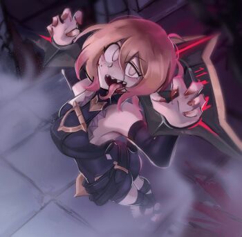  1girl armpits bandaged_foot bandages bare_shoulders blonde_hair blood blood_on_hands bound bound_wrists briar_(league_of_legends) briar_(league_of_legends)_(cosplay) claw_pose commentary cosplay don_quixote_(project_moon) english_commentary feet highres kappce knees limbus_company pillory project_moon smile toeless_legwear toes yellow_eyes 