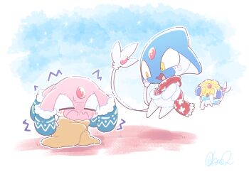  3others =_= artist_name azelf blanket blue_background blue_skin blush capelet closed_eyes closed_mouth clothed_pokemon cold colored_skin earmuffs floating forehead_jewel frown full_body fur-trimmed_capelet fur_trim furry furry_female gem gen_4_pokemon grey_skin hands_up legendary_pokemon light_blush looking_at_another mesprit multicolored_skin multiple_others nettsuu nintendo open_mouth other_focus outline own_hands_together pink_skin pokemon pokemon_(creature) red_capelet red_gem red_scarf scarf signature sitting sweat trembling two-tone_skin uxie white_outline wide-eyed winter_clothes yellow_eyes yellow_skin  rating:General score:0 user:AngryZapdos