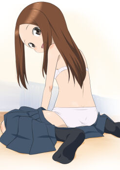 back brown_eyes brown_hair karakai_jouzu_no_takagi-san loli long_hair panties takagi-san underwear white_panties  rating:Questionable score:59 user:bob331