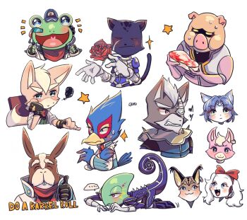  6+boys animal_nose arwing bird_boy body_fur brown_fur character_select mp3_player falco_lombardi fay_spaniel fox_mccloud frog_boy ipod ipod_nano ipod_nano_4g jumpsuit krystal leon_powalski miyu_lynx multiple_boys nintendo panther_boy panther_caroso peppy_hare pigma_dengar purple_jumpsuit slippy_toad star_fox star_fox_2 star_fox_64 star_fox_assault user_pp wolf_o'donnell 