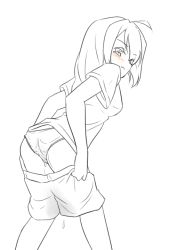1girl ahoge azukilib breasts embarrassed eyebrows_visible_through_hair female from_behind half-closed_eyes leaning_forward looking_at_viewer looking_back monochrome original panties peed_self pulled_by_self shirt short_hair short_sleeves shorts shorts_pull simple_background sketch solo spot_color standing underwear undressing wavy_mouth wet_clothes wet_panties white_background rating:Questionable score:5 user:AngryZapdos 1girl ahoge azukilib breasts embarrassed eyebrows_visible_through_hair female from_behind half-closed_eyes leaning_forward looking_at_viewer looking_back monochrome original panties peed_self pulled_by_self shirt short_hair short_sleeves shorts shorts_pull simple_background sketch solo spot_color standing underwear undressing wavy_mouth wet_clothes wet_panties white_background rating:Questionable score:5 user:AngryZapdos
