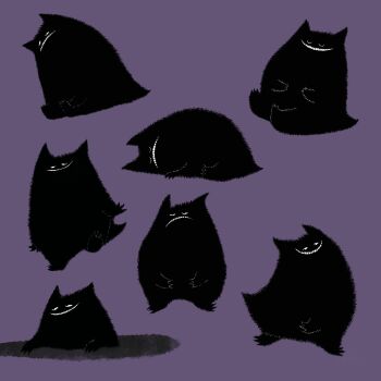  closed_eyes commentary_request frown gen_1_pokemon gengar grin highres looking_to_the_side lying mada_nmti nintendo on_side pokemon pokemon_(creature) pokemon_focus purple_background simple_background sitting smile teeth u_u  rating:General score:1 user:danbooru