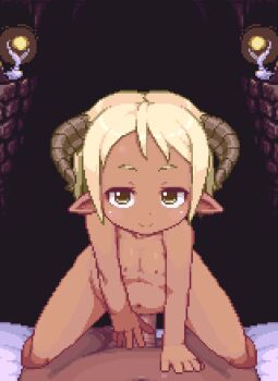  1boy 1girl ^_^ age_difference ahegao animated animated_gif bed blonde_hair blush brown_eyes candle censored chibi clenched_teeth closed_eyes cowgirl_position cum cum_in_pussy cum_pool dark_elf dark_skin darkness demon_girl demon_horns dorotte_(sb) drooling dungeon elf erection femdom fucked_silly girl_on_top grin guided_penetration happy head_tilt hetero hip_focus horns leaning licking_lips looking_at_viewer lowres moaning naughty_face navel nipples nude open_mouth original cum penis pixel_art pointy_ears pov pussy pussy_juice saliva sb_(coco1) sex shiny_skin short_hair smile solo_focus spread_legs straddling sweat tears teeth thighs tongue tongue_out torogao uncensored v vaginal veins veiny_penis  rating:Explicit score:619 user:Jollo