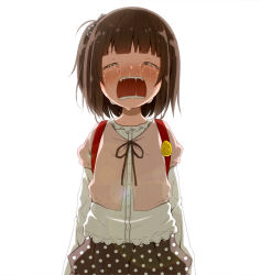 1girl backpack bangs bow brown_hair child crying eyes_closed female flat_chest kago_no_tori open_mouth original polka_dot polka_dot_bow polka_dot_skirt saliva simple_background solo standing tears white_background rating:Safe score:7 user:Domestic_Importer 1girl backpack bangs bow brown_hair child crying eyes_closed female flat_chest kago_no_tori open_mouth original polka_dot polka_dot_bow polka_dot_skirt saliva simple_background solo standing tears white_background rating:Safe score:7 user:Domestic_Importer