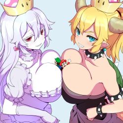 2boys 2girls black_dress blonde_hair blue_background blue_eyes bowsette bracelet breast_press breasts cleavage collar collarbone crown dress earrings grey_dress hair_between_eyes horns jewelry large_breasts long_hair looking_at_viewer luigi luigi's_mansion mario mario_(series) multiple_boys multiple_girls new_super_mario_bros._u_deluxe nintendo okamura_(okamura086) pointy_ears princess_king_boo red_eyes sharp_teeth simple_background smile spiked_armlet spiked_bracelet spiked_collar spikes super_crown super_mario_bros. symmetrical_docking teeth white_hair rating:Questionable score:35 user:danbooru 2boys 2girls black_dress blonde_hair blue_background blue_eyes bowsette bracelet breast_press breasts cleavage collar collarbone crown dress earrings grey_dress hair_between_eyes horns jewelry large_breasts long_hair looking_at_viewer luigi luigi's_mansion mario mario_(series) multiple_boys multiple_girls new_super_mario_bros._u_deluxe nintendo okamura_(okamura086) pointy_ears princess_king_boo red_eyes sharp_teeth simple_background smile spiked_armlet spiked_bracelet spiked_collar spikes super_crown super_mario_bros. symmetrical_docking teeth white_hair rating:Questionable score:35 user:danbooru