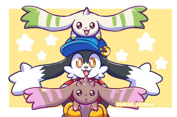  digimon digimon_(creature) fang hat kaze_no_klonoa klonoa lopmon open_mouth rabbit smile terriermon  rating:General score:2 user:Chaos11