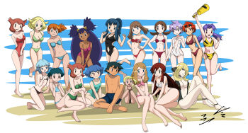  00s 10s 1990s_(style) 2boys 6+girls alternate_color anabel_(pokemon) androgynous angie_(pokemon) arm_up armpits arms_up ash_ketchum ass bare_legs bare_shoulders barefoot beach bianca_(pokemon) bianca_(pokemon_heroes) bikini black_bikini black_hair blonde_hair blue_bikini blue_eyes blue_hair blush bonnie_(pokemon) bow breasts brown_bikini brown_eyes brown_hair casey_(pokemon) child choker cleavage collarbone crossdressing cynthia_(pokemon) dark_skin dawn_(pokemon) feet fingernails flat_chest gen_3_pokemon green_bikini green_eyes green_hair hair_bow hair_ornament hair_over_one_eye hairclip harem highres hip_focus iris_(pokemon) kneeling knees latias legendary_pokemon legs long_hair lyra_(pokemon) may_(pokemon) md5_mismatch melody_(pokemon) midriff miette_(pokemon) misty_(pokemon) multiple_boys multiple_girls nail_(hardware) navel nintendo no_headwear ocean one-piece_swimsuit orange_hair personification pink_bikini pokemon pokemon_(anime) pokemon_(classic_anime) pokemon_bw pokemon_bw2 pokemon_dppt pokemon_frlg pokemon_gsc pokemon_heroes:_latios_&amp;_latias pokemon_hgss pokemon_rgby pokemon_rse pokemon_xy purple_hair red_bikini red_eyes red_hair retro_artstyle reverse_trap sand serena_(pokemon) short_hair shorts side-tie_bikini_bottom side_ponytail sitting slingshot_swimsuit small_breasts smile swimsuit tooi_(pokemon) tooi_rondot white_bikini wide_hips zaizaiwangwang zoey_(pokemon)  rating:Sensitive score:245 user:jiongfen