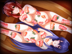 2girls areolae arms_behind_back bangs blue_hair blush breasts censored empty_eyes food gluteal_fold groin highres large_breasts legs long_hair looking_at_viewer lying maken-ki! mosaic_censoring multiple_girls navel nightmare_express nijou_aki nipples nude nyotaimori parted_lips pink_eyes ponytail pregnant pussy red_hair restrained rokujou_minori tears thigh_gap thighs yellow_eyes rating:Explicit score:5 user:Ynyswydryn 2girls areolae arms_behind_back bangs blue_hair blush breasts censored empty_eyes food gluteal_fold groin highres large_breasts legs long_hair looking_at_viewer lying maken-ki! mosaic_censoring multiple_girls navel nightmare_express nijou_aki nipples nude nyotaimori parted_lips pink_eyes ponytail pregnant pussy red_hair restrained rokujou_minori tears thigh_gap thighs yellow_eyes rating:Explicit score:5 user:Ynyswydryn