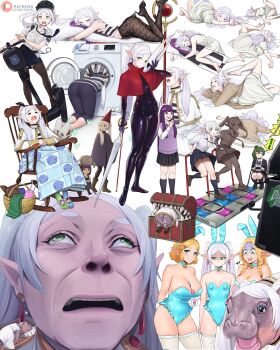 absurdres animal_ears ass bare_legs barefoot bemani black_leggings clothes_pull collage cosplay dance_dance_revolution dancing dismaiden dungeon_meshi fern_(sousou_no_frieren) frieren from_above from_behind from_side gregory_(over_the_garden_wall) gregory_(over_the_garden_wall)_(cosplay) highres hippopotamus holding holding_phone hollow_knight hollow_knight:_silksong hornet_(hollow_knight) hornet_(hollow_knight)_(cosplay) leggings marcille_donato meme mimic mimic_chest motor_vehicle nintendo on_scooter panties pantyhose pantyhose_pull phone pig playboy_bunny pleated_skirt police police_uniform princess_zelda pygmy_hippopotamus rabbit_ears recording scooter sitting skirt sleeping sousou_no_frieren staff the_legend_of_zelda the_legend_of_zelda:_breath_of_the_wild underwear washing_machine what willem_dafoe_looking_up_(meme) wirt_(over_the_garden_wall) wirt_(over_the_garden_wall)_(cosplay)