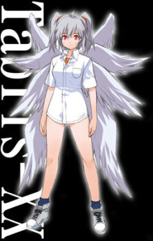  gender_request genderswap grey_hair lowres nagisa_kaworu neon_genesis_evangelion red_eyes nagisa_kaworu wings yoshizaki_mine  rating:Questionable score:9 user:Milk_Tea