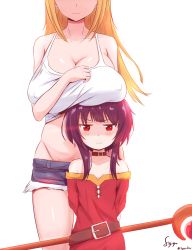 10s 2girls :t black_hair blonde_hair blush breast_rest breasts breasts_on_head collar commentary darkness_(konosuba) dress english_commentary head_out_of_frame height_difference highres huge_breasts kono_subarashii_sekai_ni_shukufuku_wo! long_hair looking_at_viewer megumin multiple_girls no_bra ponytail pout red_dress red_eyes short_hair simple_background staff standing syyn_(syyndev) white_background rating:Safe score:20 user:danbooru 10s 2girls :t black_hair blonde_hair blush breast_rest breasts breasts_on_head collar commentary darkness_(konosuba) dress english_commentary head_out_of_frame height_difference highres huge_breasts kono_subarashii_sekai_ni_shukufuku_wo! long_hair looking_at_viewer megumin multiple_girls no_bra ponytail pout red_dress red_eyes short_hair simple_background staff standing syyn_(syyndev) white_background rating:Safe score:20 user:danbooru