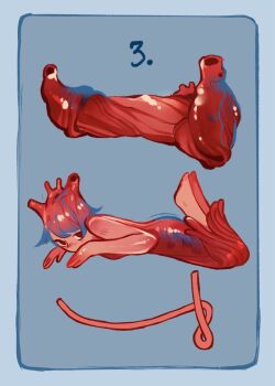  1girl anatomy blue_background derivative_work feefal guro heart_(organ) highres how_to monster_girl numbered object_and_personification original personification simple_background solo veins 