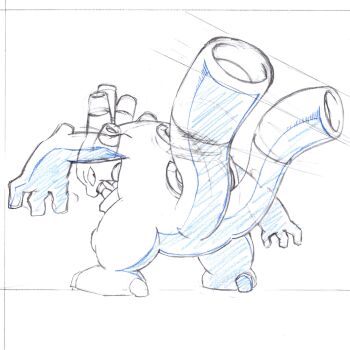  commentary_request exploud full_body gen_3_pokemon highres kuroki_shigewo lineart looking_back multiple_tails nintendo no_humans pokemon pokemon_(creature) pokemon_focus sketch solo tail teeth traditional_media white_background 